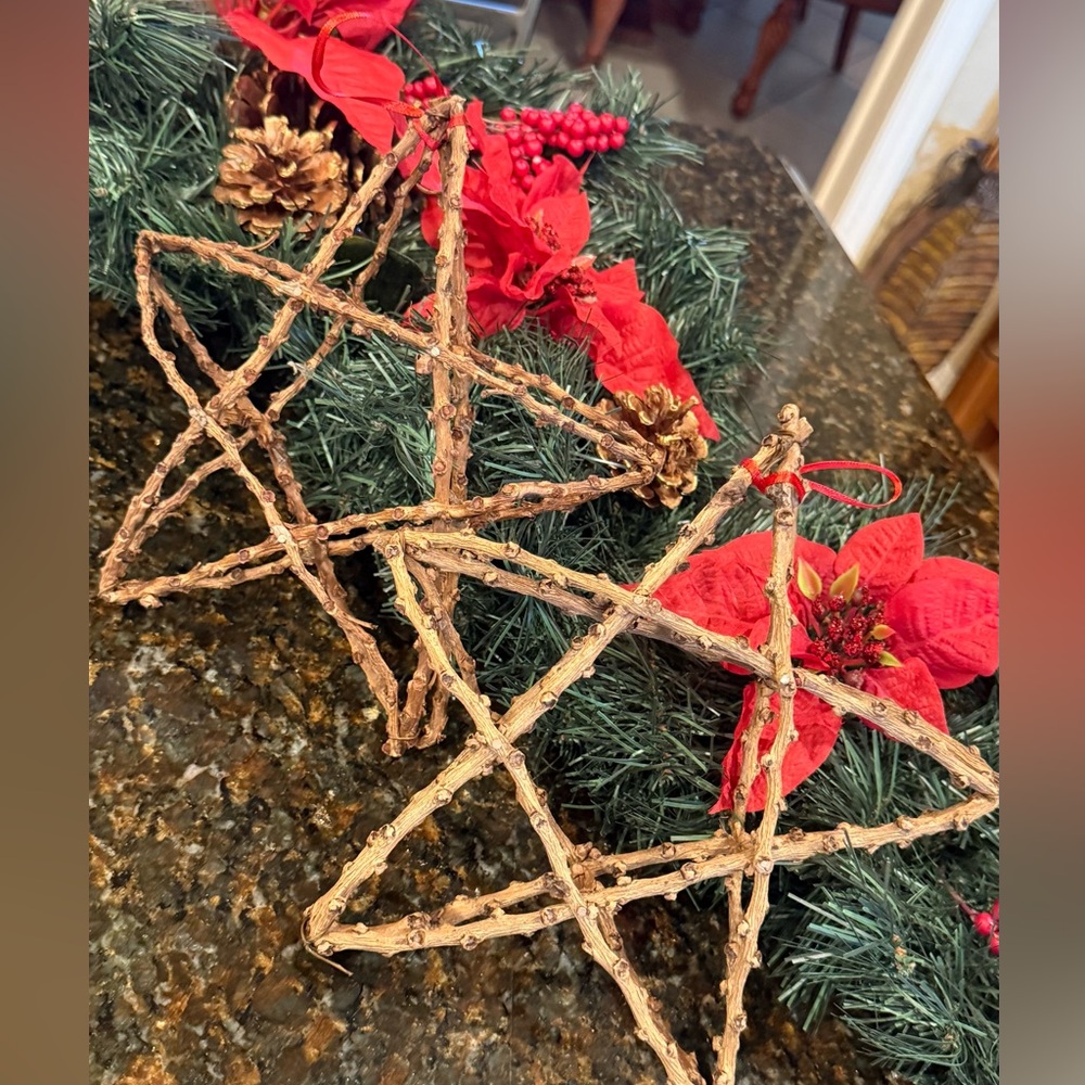 Rustic Handmade Willow Twig Stars - Set of 2 - Picture 4 of 12